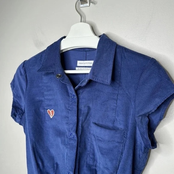 Urban Outfitters Knock Out Blue Quinn Shortie Corduroy Romper - Picture 4 of 16